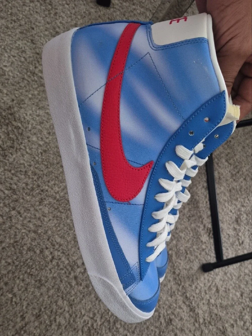 Nike Blazers Nets Jersey  Blue and Red High-Top Sneakers